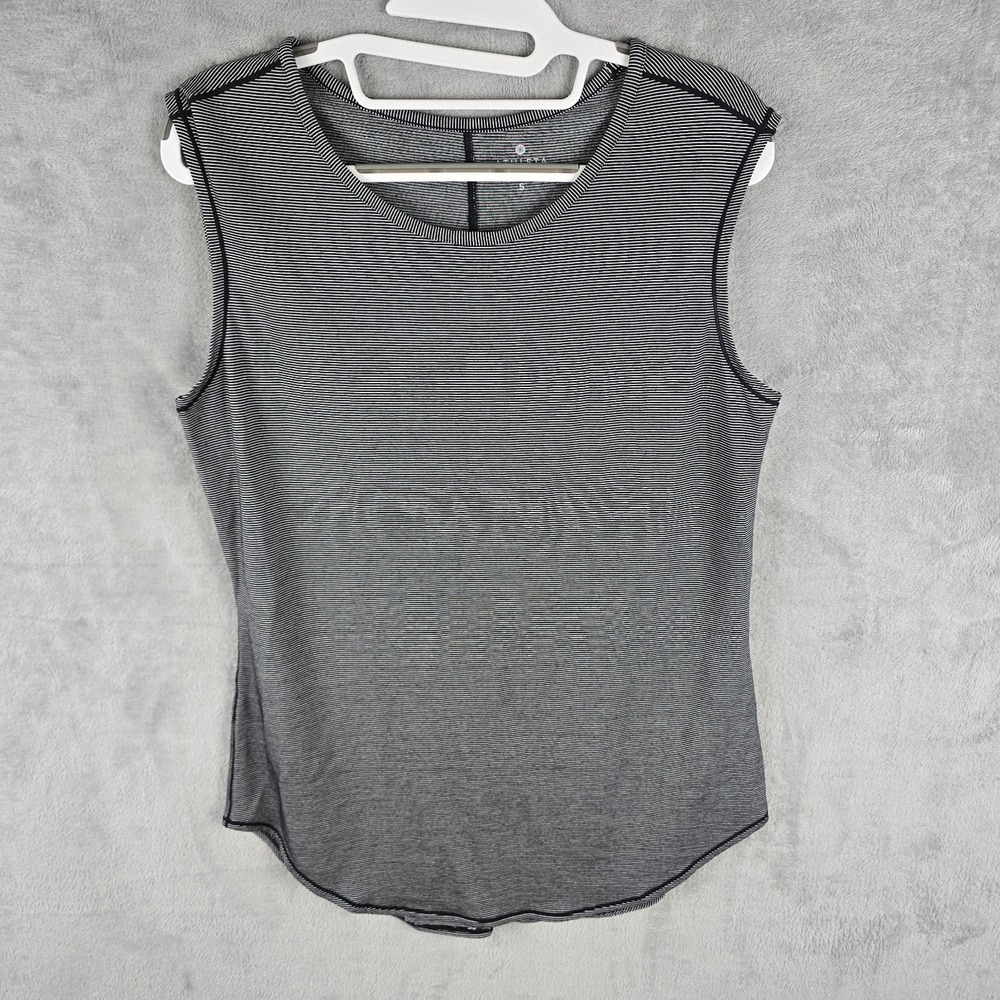 Athleta Women's Size Small Shirt Top Sleeveless Black Striped